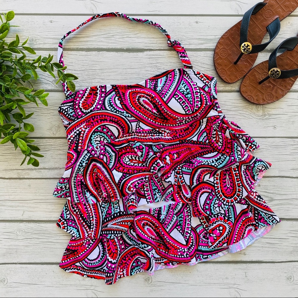 Island Escape Three-Tiered Bandeau Tankini Top 6
